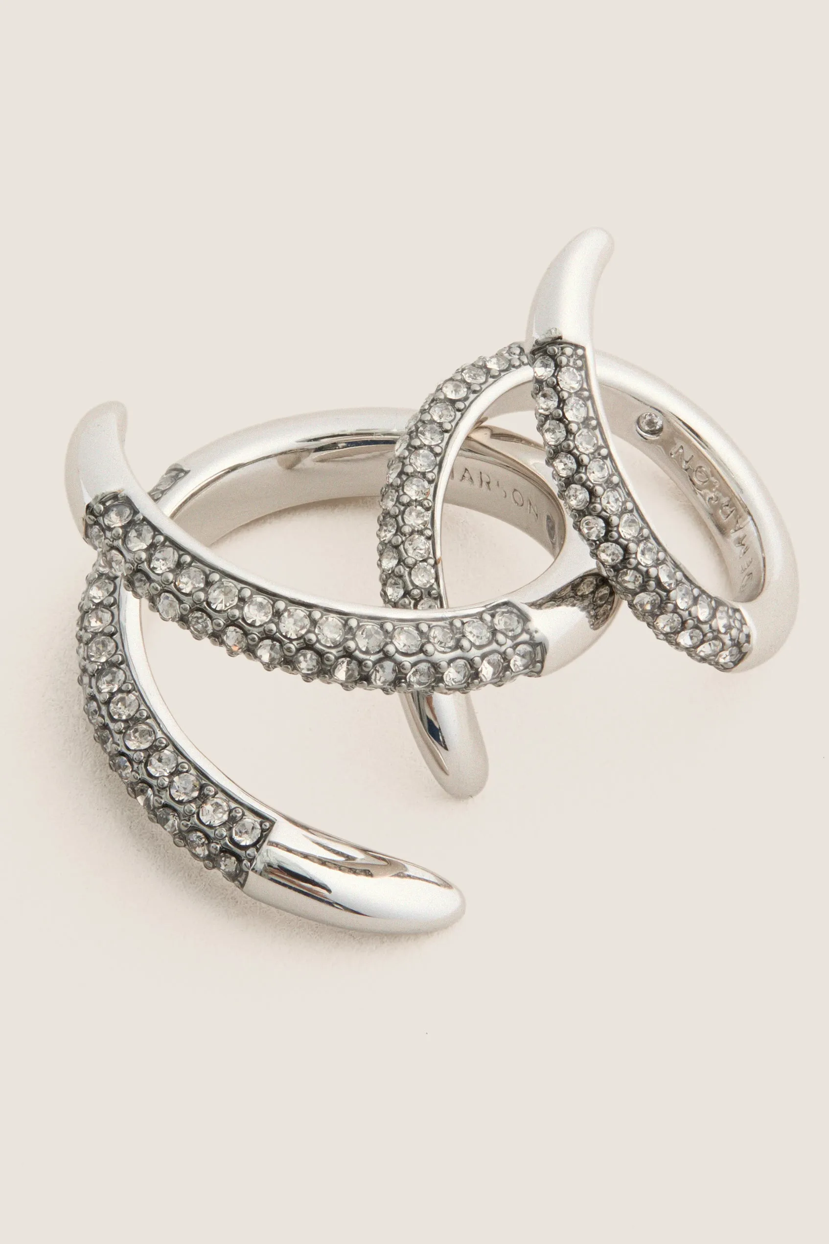 Gunmetal and Crystal Vesey Duo Ring Set of 2 sold by Tuckernuck product image thumbnail 4