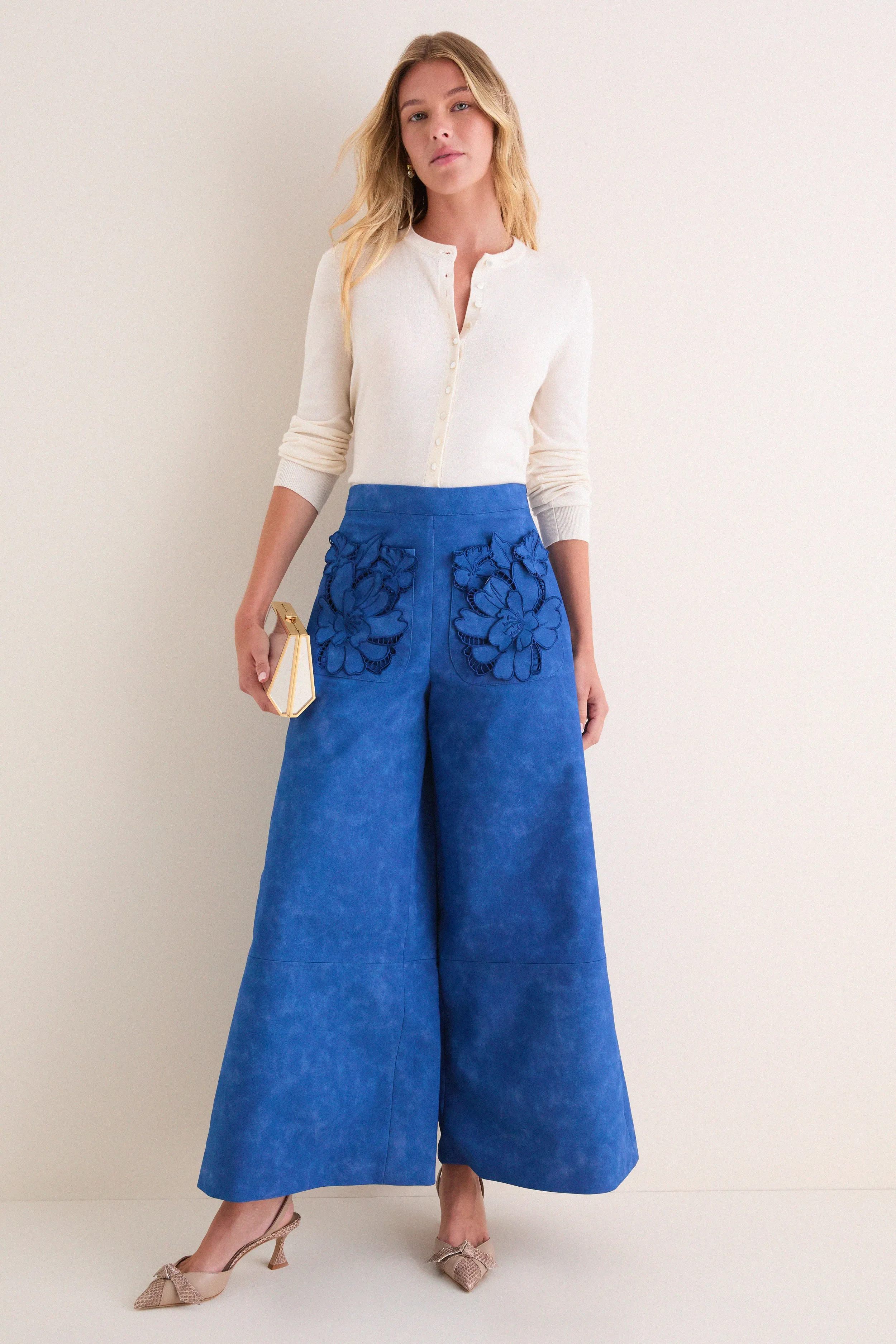Azure Vegan Suede Applique Christina Pants sold by Tuckernuck product image thumbnail 3