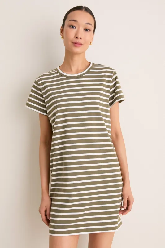 Green Stripe Parker Mini Dress made by Tuckernuck