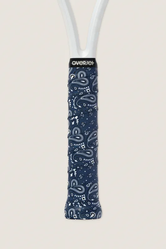 Overset Navy and White Bandana Overgrip made by Tuckernuck