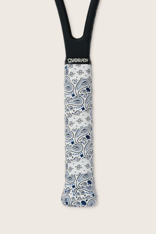 Overset White and Blue Bandana Overgrip made by Tuckernuck