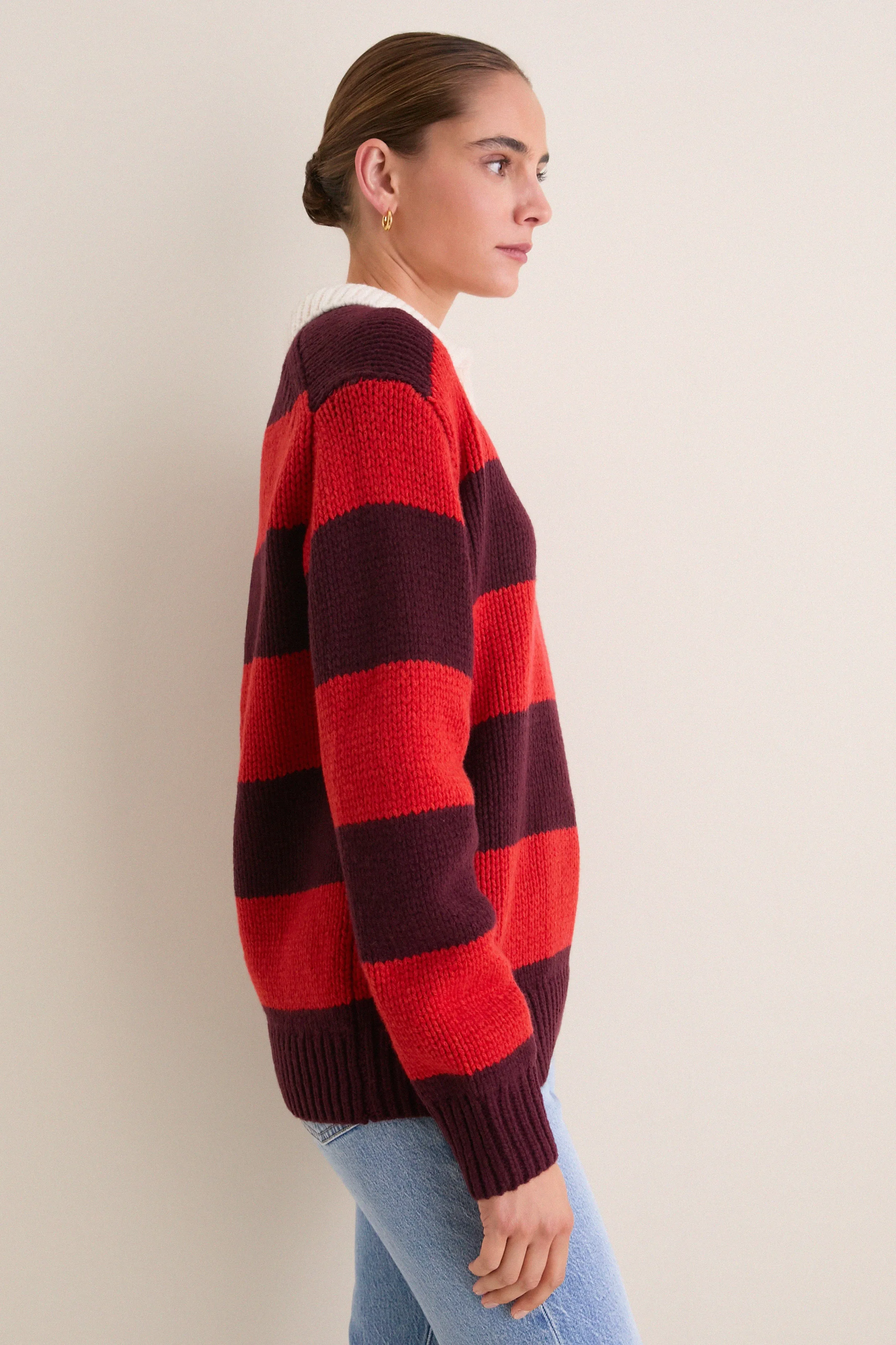 Harvard Wine Brandy Heather Long Sleeve Polo Rugby Sweater sold by Tuckernuck product image thumbnail 2