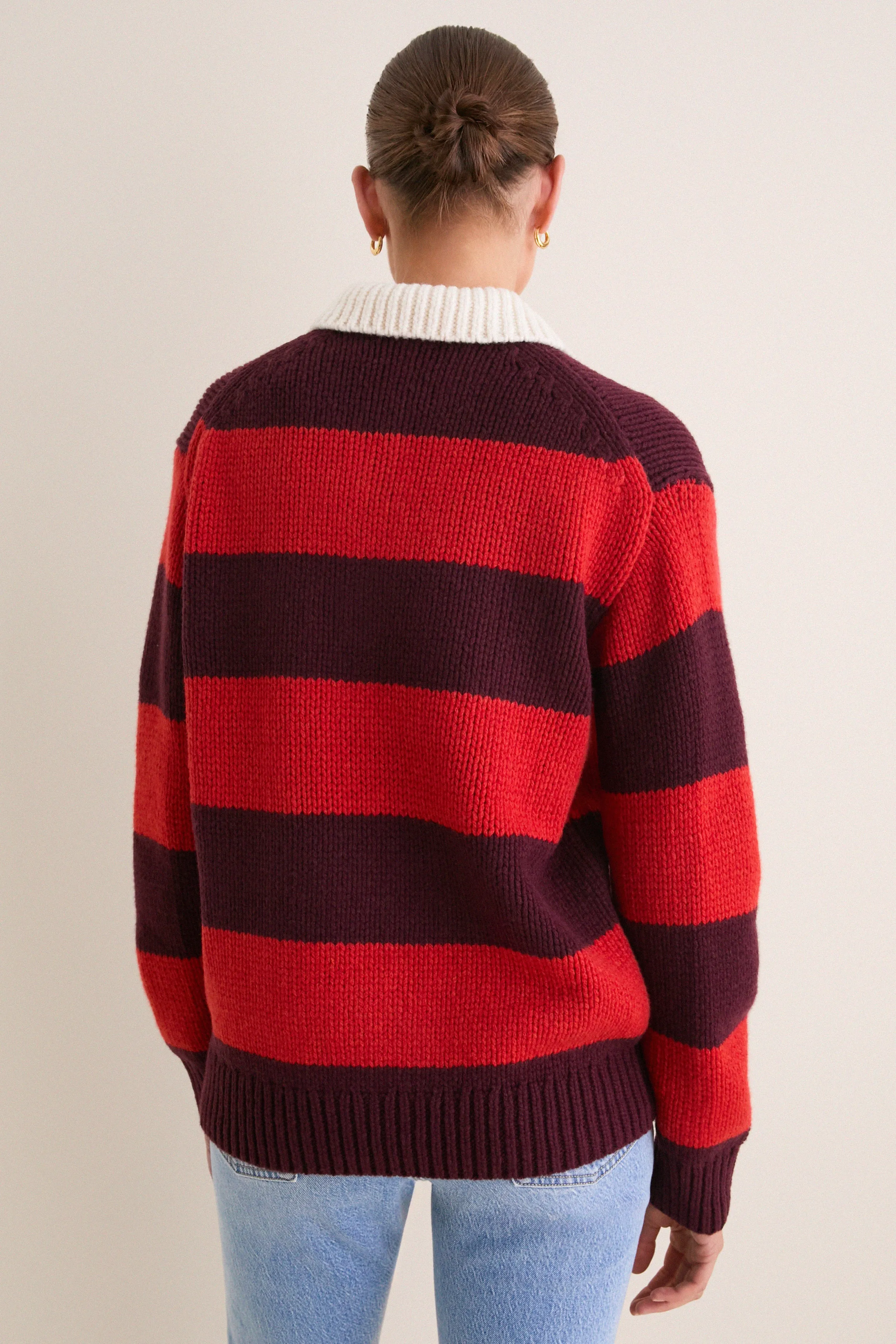 Harvard Wine Brandy Heather Long Sleeve Polo Rugby Sweater sold by Tuckernuck product image thumbnail 3