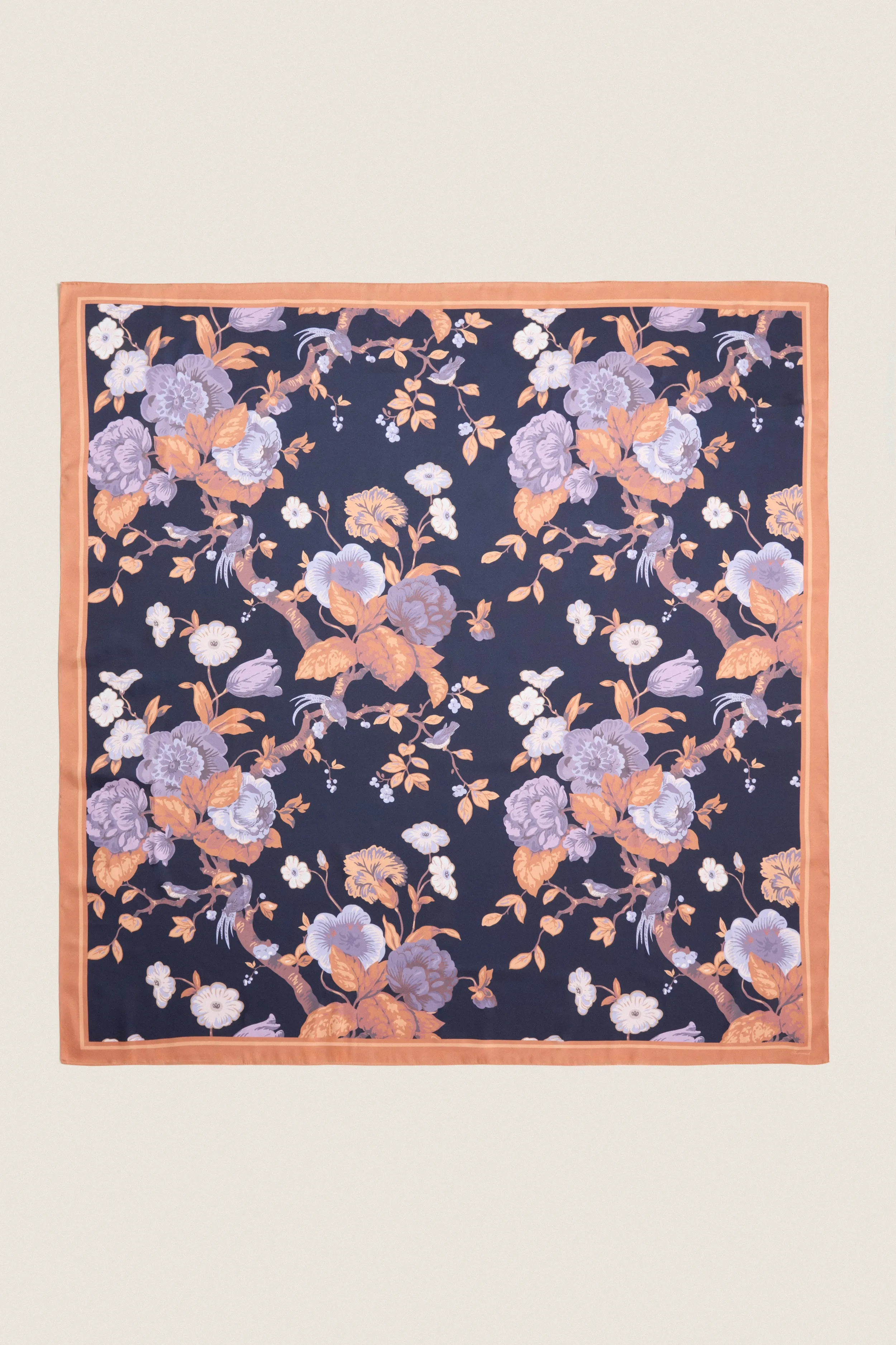 Navy Baroque Floral Large Scarf sold by Tuckernuck