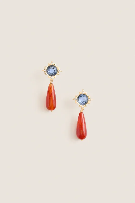 Blue Multi Via Earrings made by Mignonne Gavigan