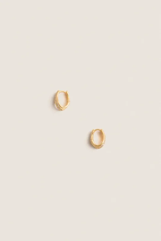 Gold Molten Snow Triple Small Hoop Earrings made by Missoma