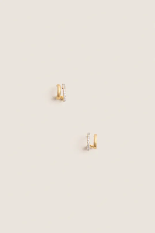 Gold Classic Double Huggie Earrings made by Missoma