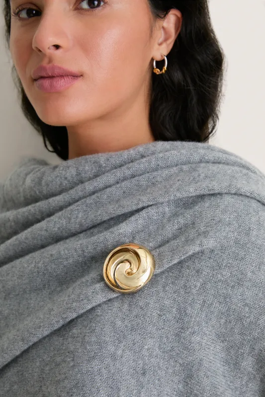 High Polish Gold Renzo Brooch made by JENNY BIRD