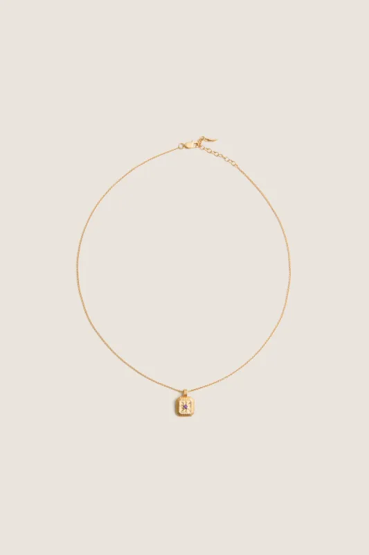 Gold Febriuary Birthstone Pendant Necklace made by Missoma