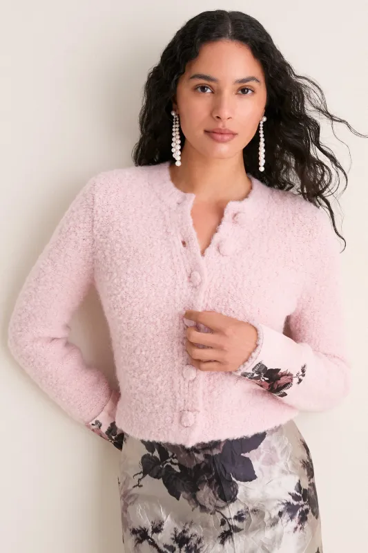 Antique Rose Boucle Alpaca Cardigan made by ERDEM