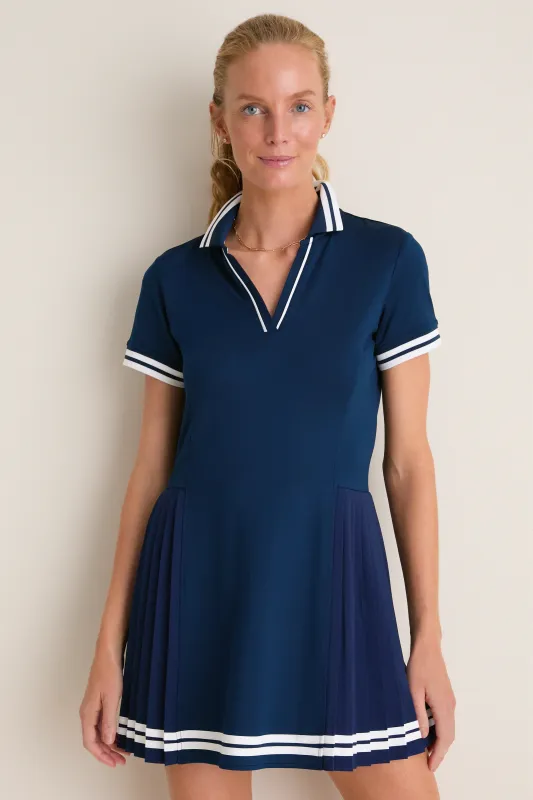 Navy Performance Jersey Beatrice Tennis Dress made by Tuckernuck