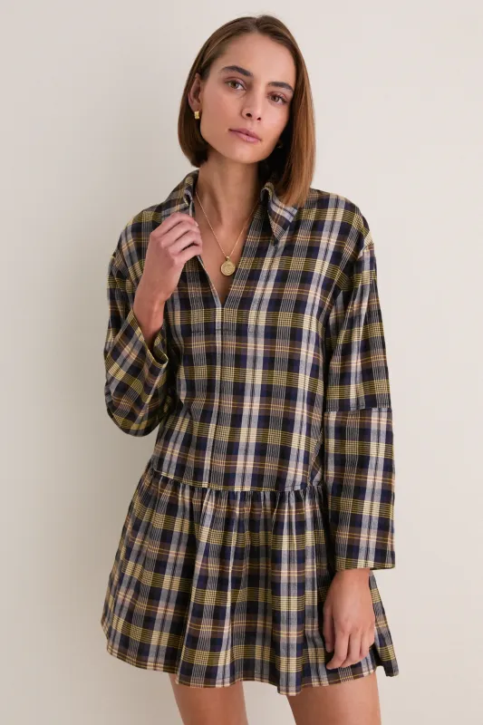 Basket Weave Plaid Romana Mini Dress made by Apiece Apart