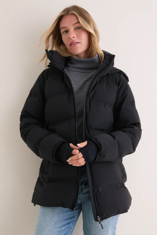Black New Impact Quilted Waterproof Jacket made by Herno