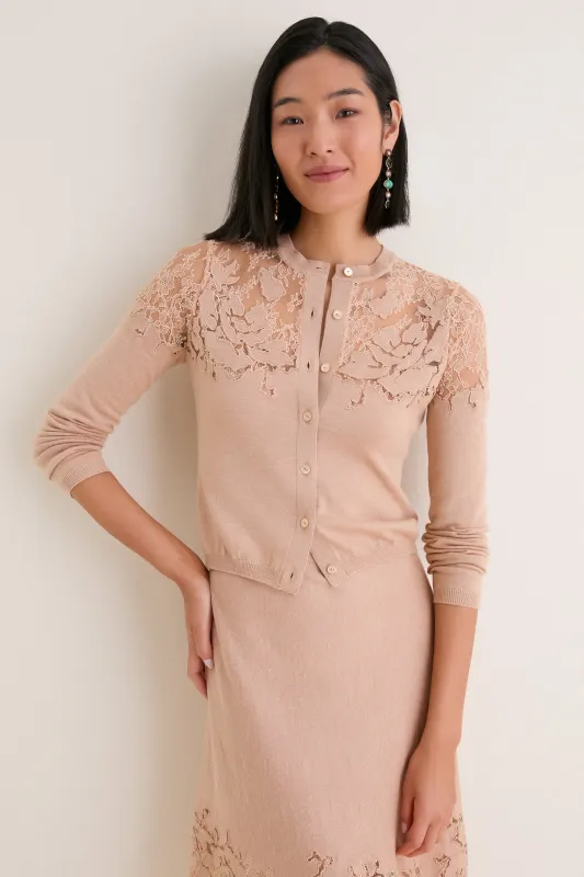 Almond Talia Lace Cardigan made by Ulla Johnson