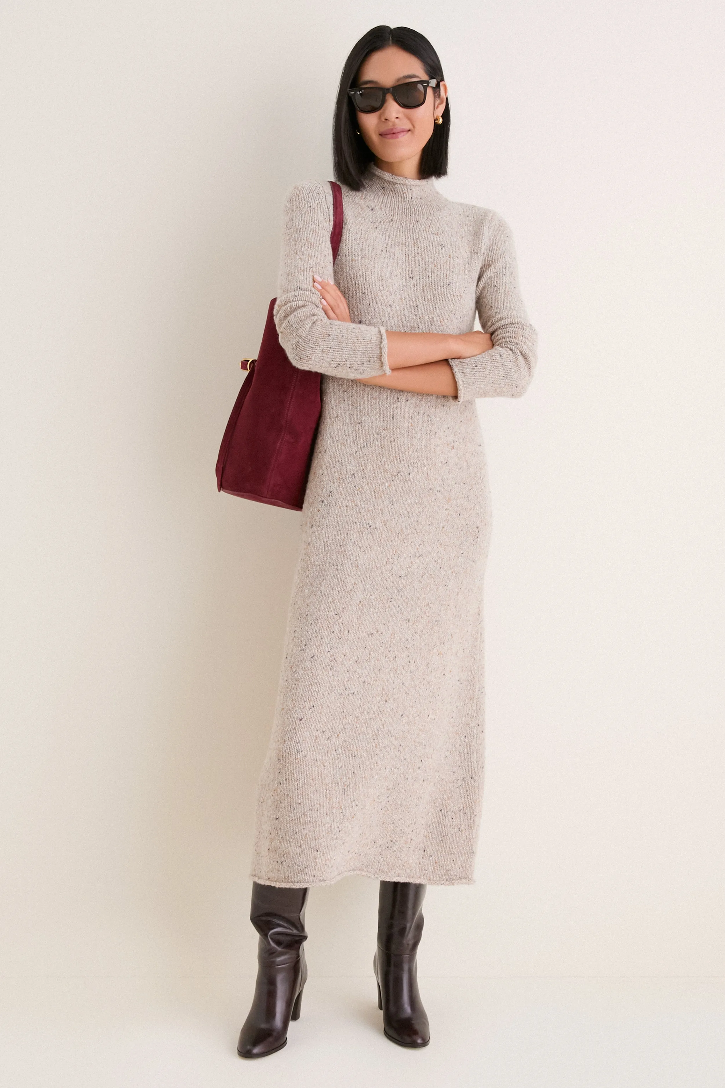 Oat Merino Blend Burton Sweater Dress sold by Tuckernuck product image thumbnail 3