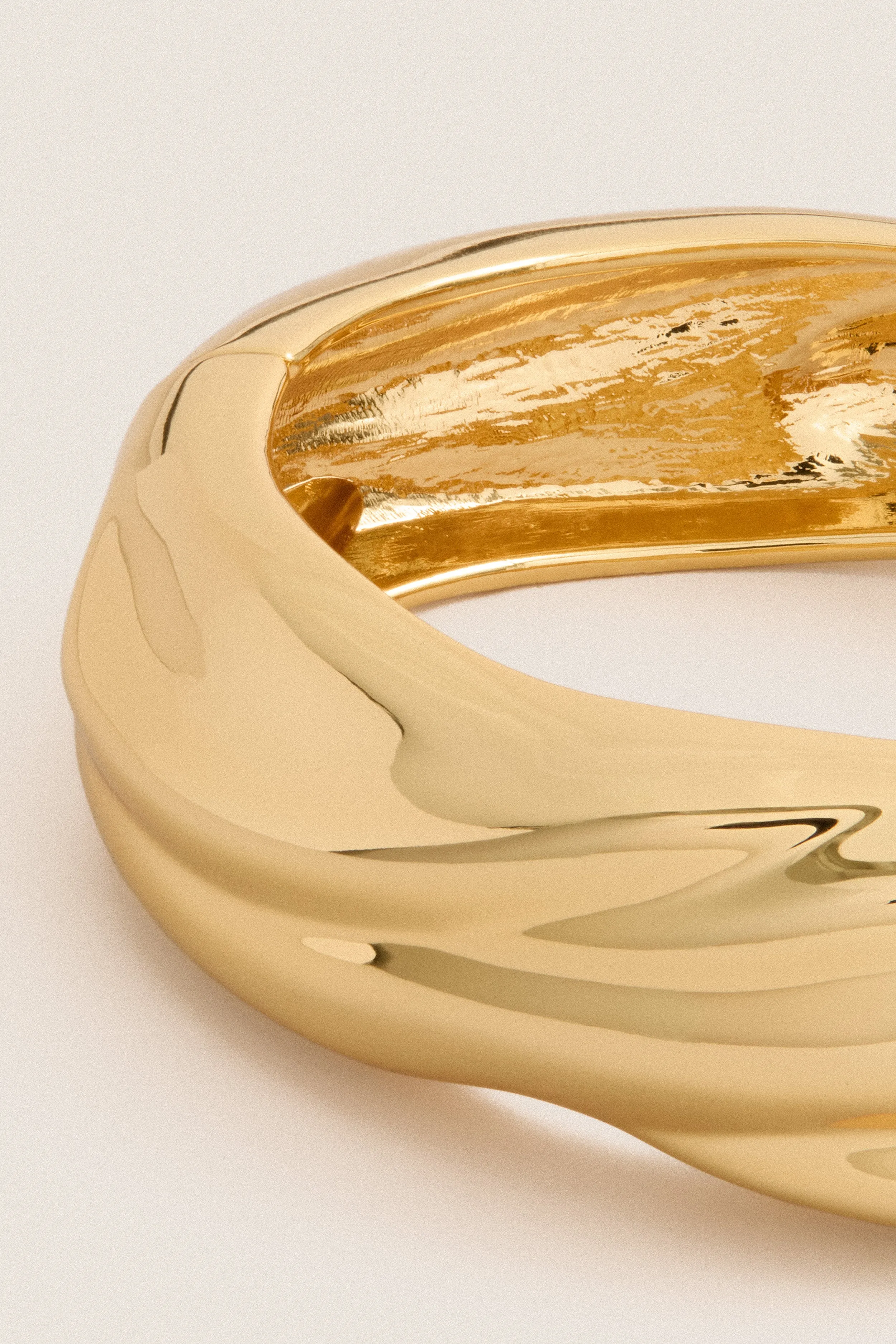 Gold Wave Hinged Bangle Bracelet sold by Tuckernuck product image thumbnail 4