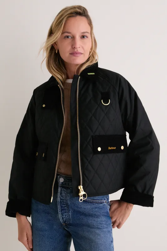 Black Icons Quilted Spey Wax Jacket made by Barbour