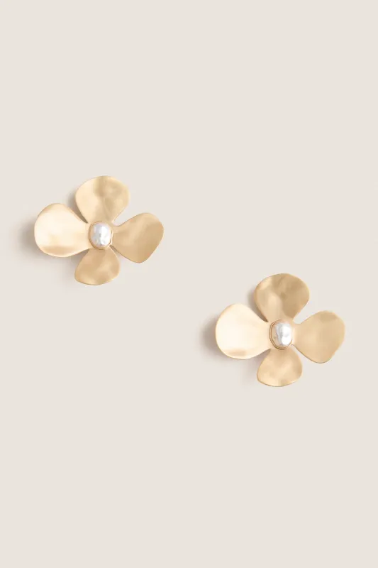 Brushed Brass Lucky Earrings made by Cult Gaia