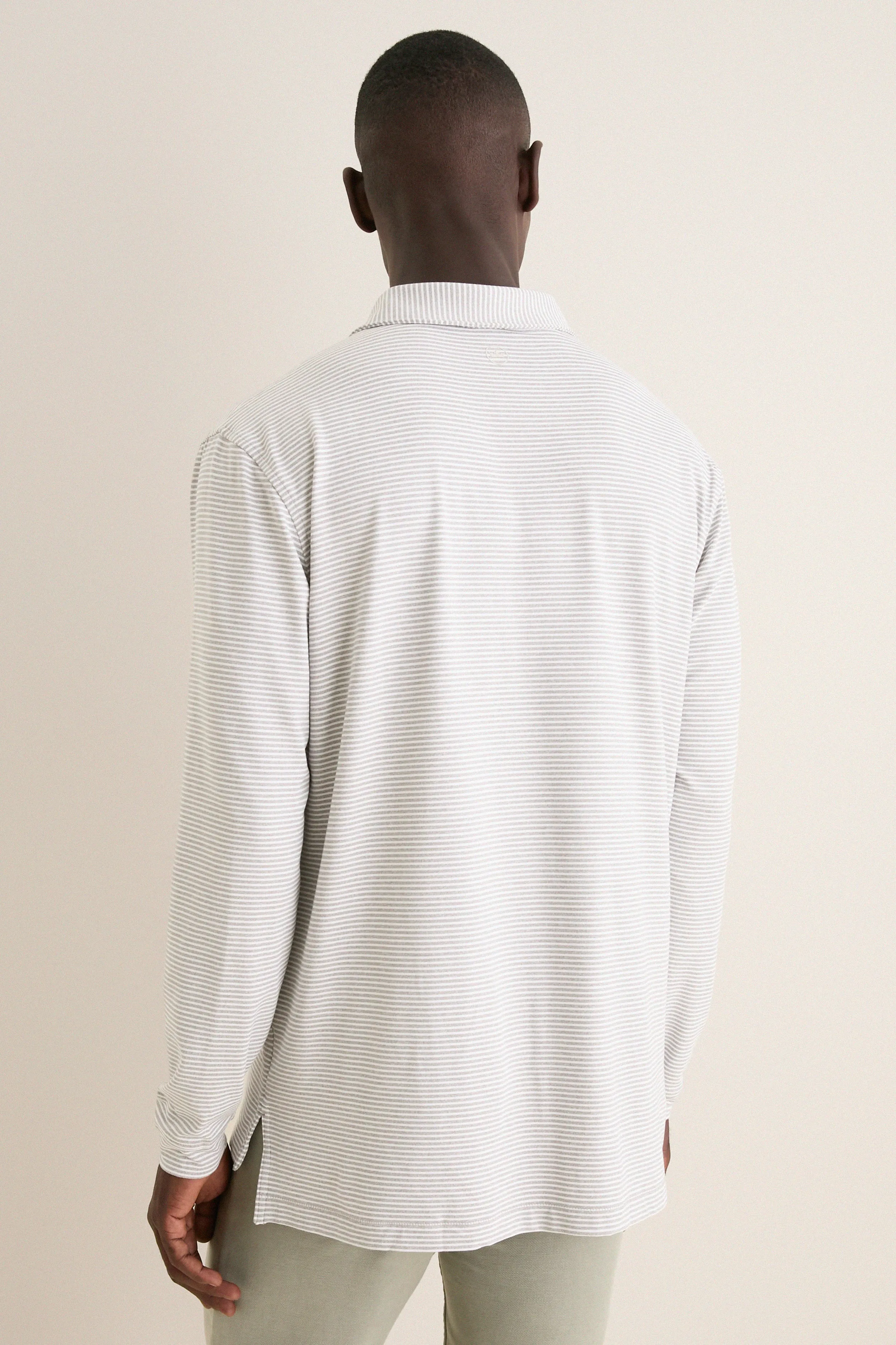 Gale Gray Lyons Stripe Performance Long Sleeve Polo sold by Tuckernuck product image thumbnail 5
