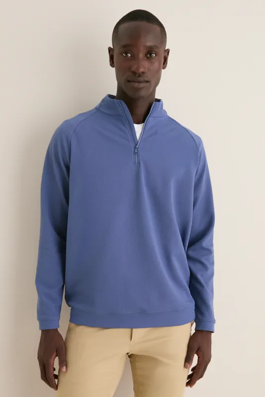 Bali Blue Cradle Pique Performance Pullover made by Peter Millar