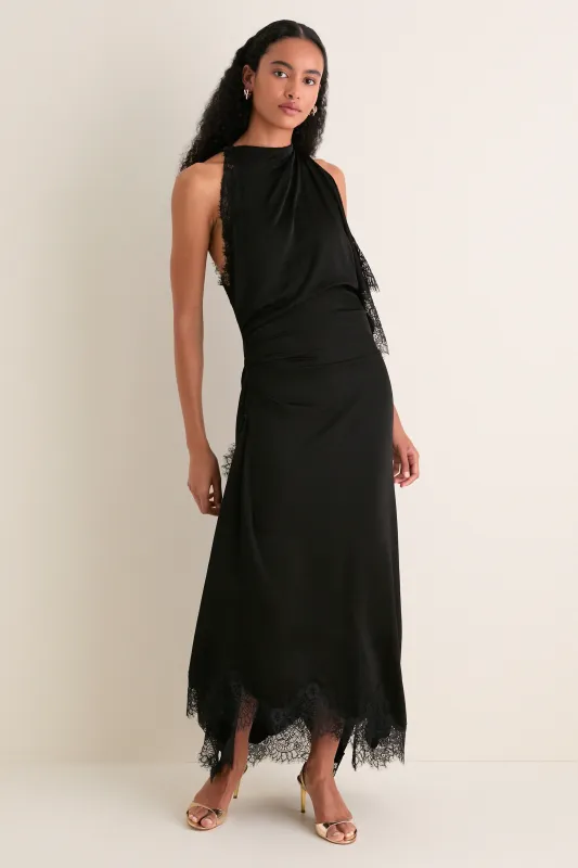 Black Lace Miriam Midi Dress made by A.L.C.