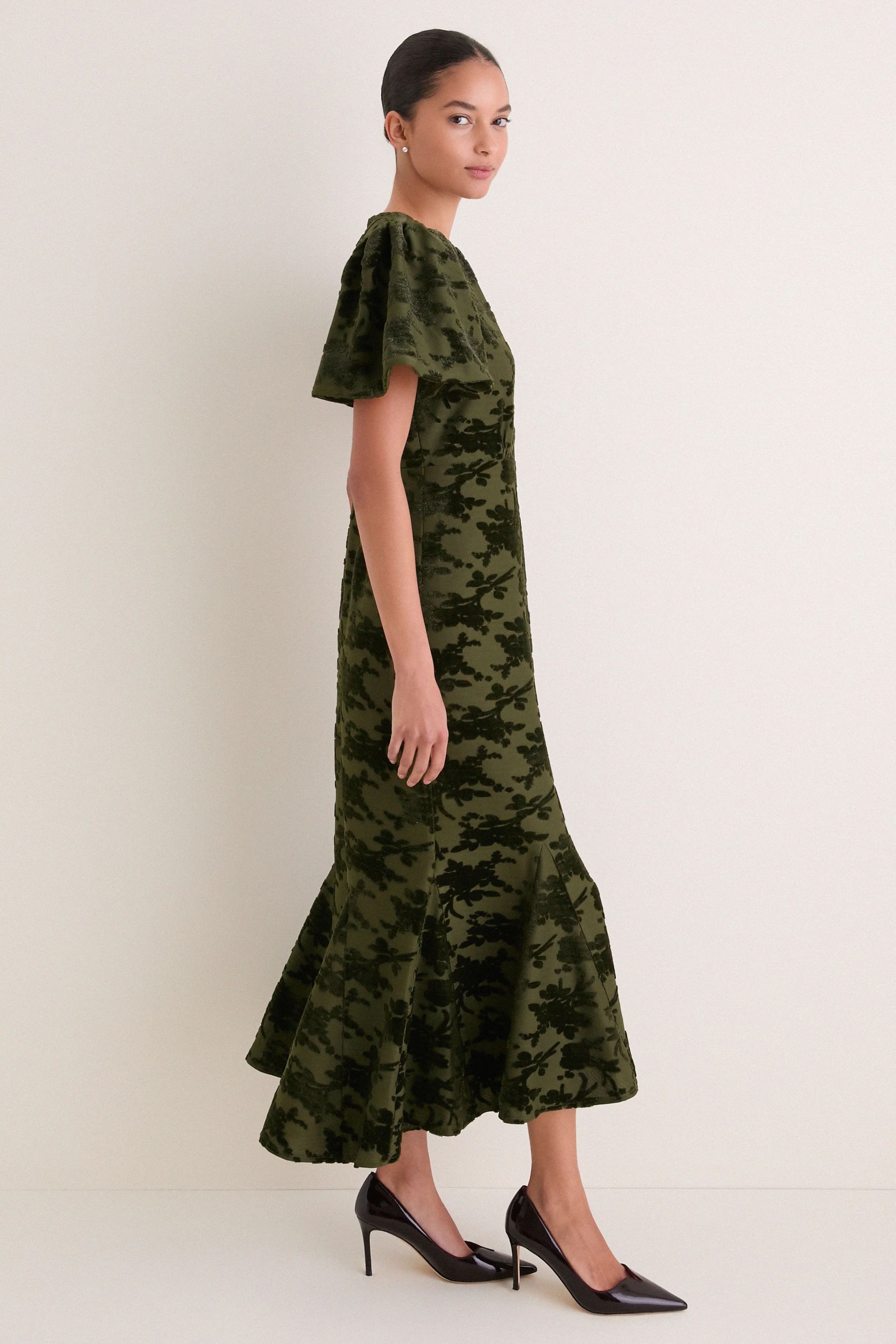Pine Burnout Velvet Elodie Dress sold by Tuckernuck product image thumbnail 4