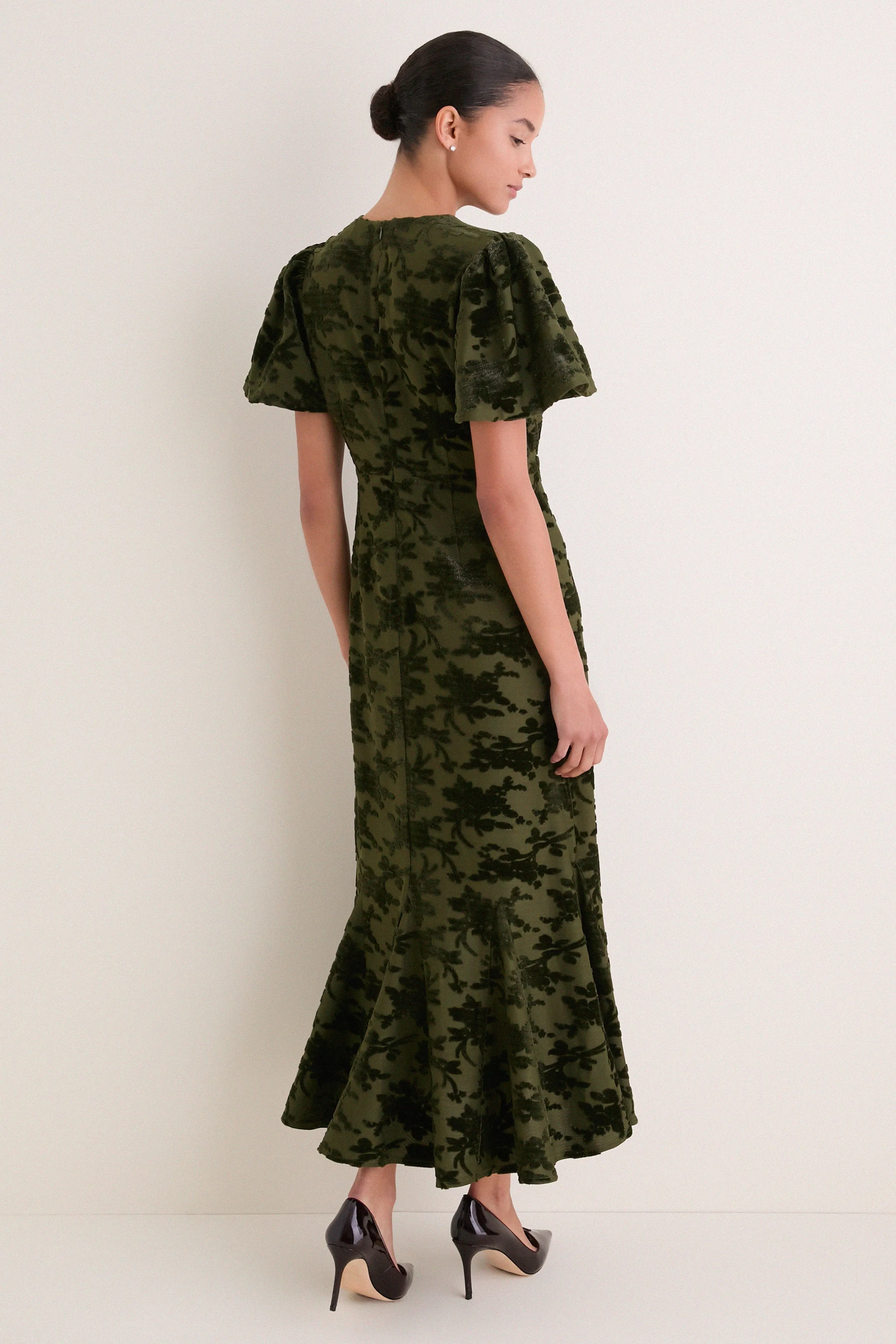 Pine Burnout Velvet Elodie Dress sold by Tuckernuck product image thumbnail 5