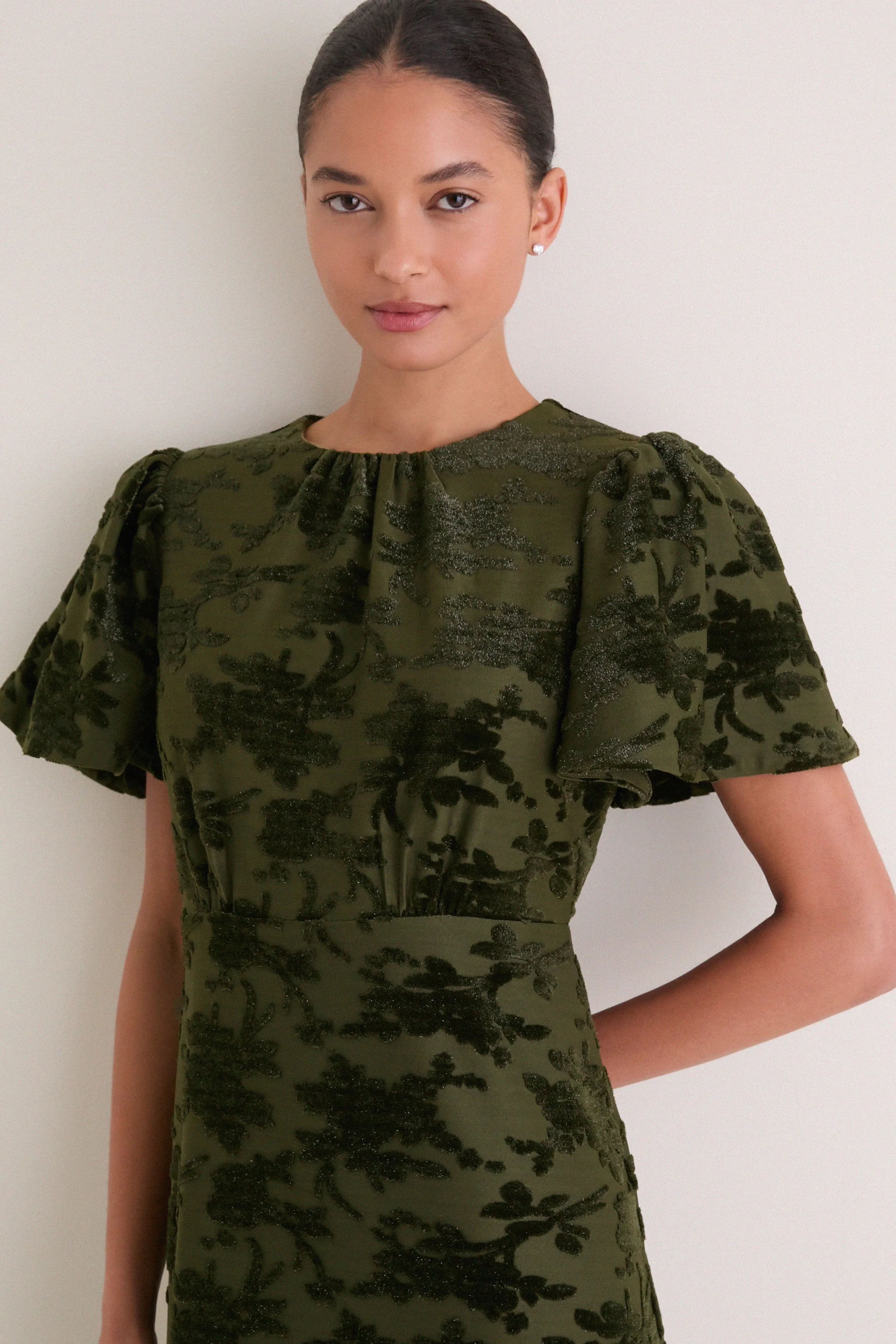 Pine Burnout Velvet Elodie Dress sold by Tuckernuck product image thumbnail 2