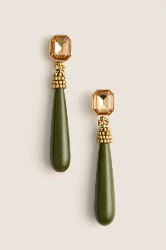 Amber and Sage Drop Earrings made by Tuckernuck