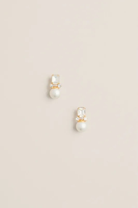 Crystal Antique Gold Ethel Earrings made by Jennifer Behr