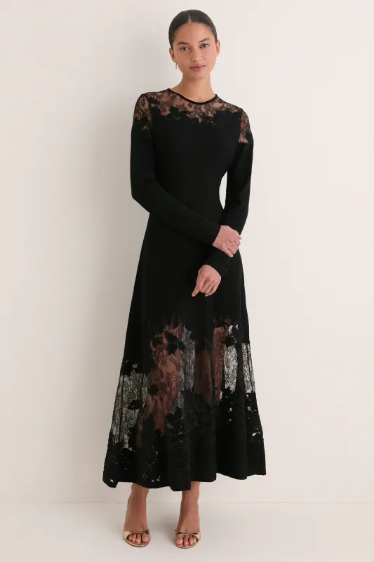 Noir Clemence Long Sleeve Lace Dress made by Ulla Johnson