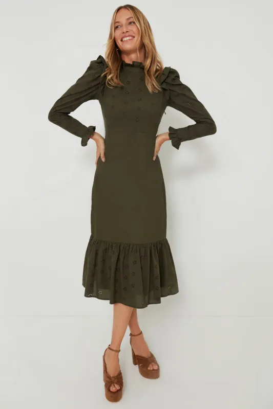 Regina Ruffle Midi Dress sold by Tuckernuck