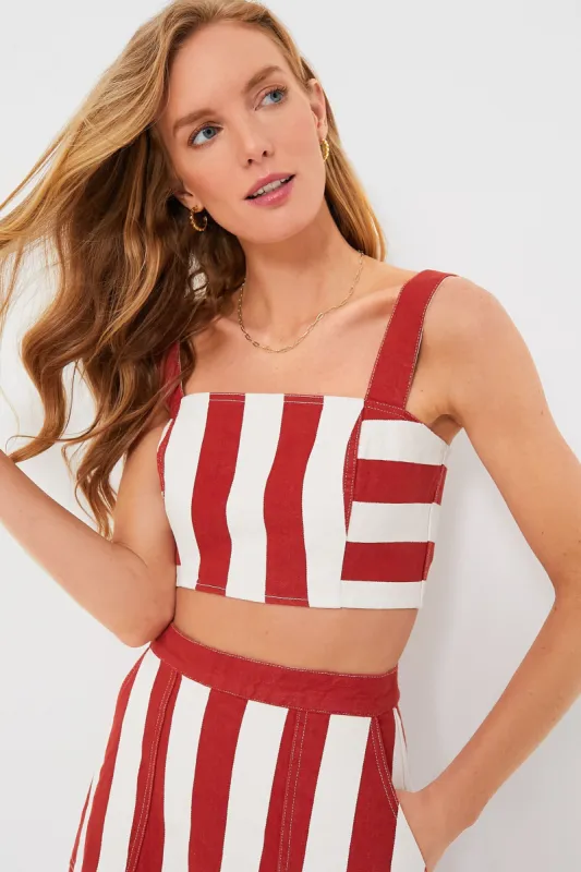 Brick Cabana Stripe Maddie Top sold by Tuckernuck