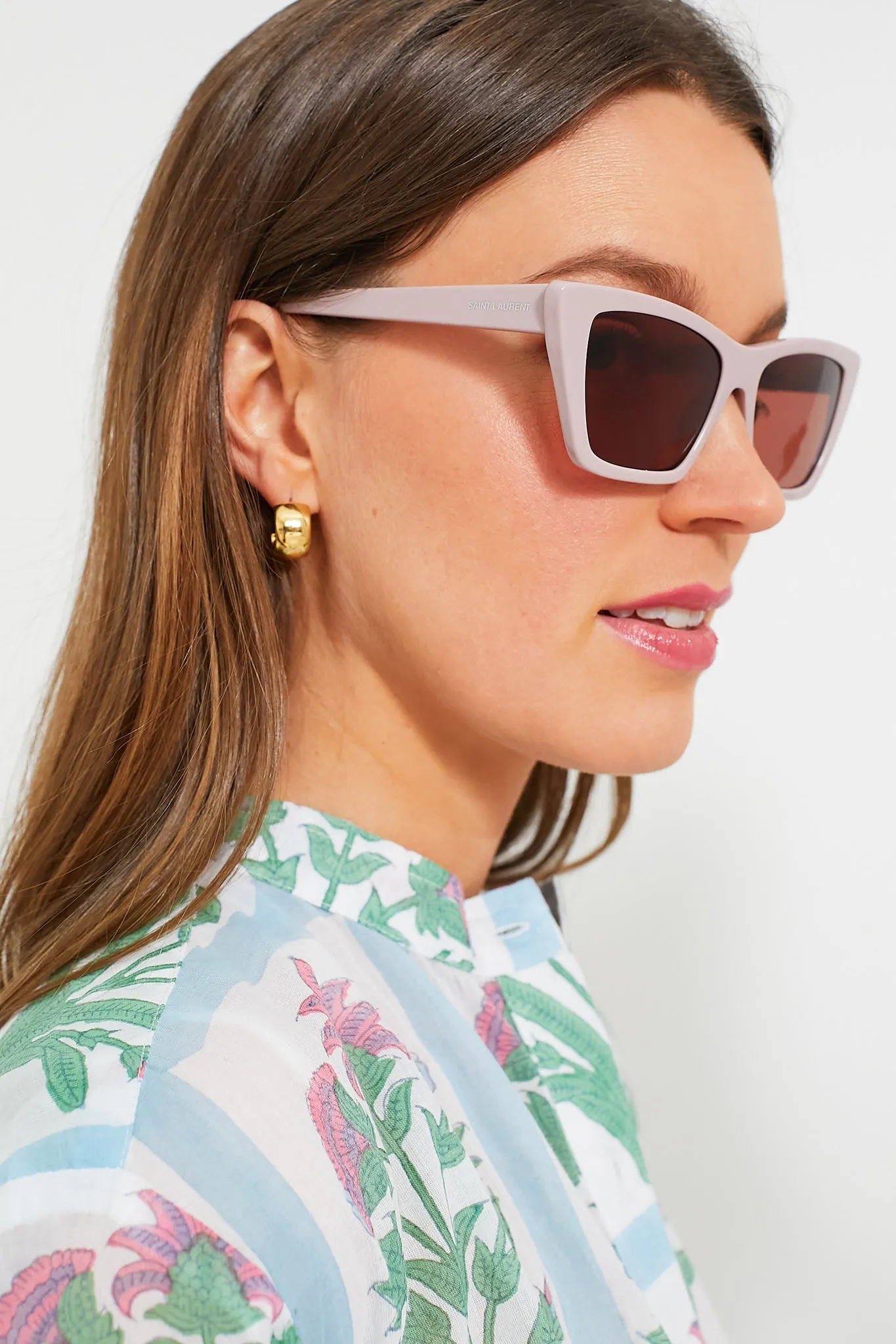 Shiny Solid Powder Pink Mica Sunglasses sold by Tuckernuck product image thumbnail 2