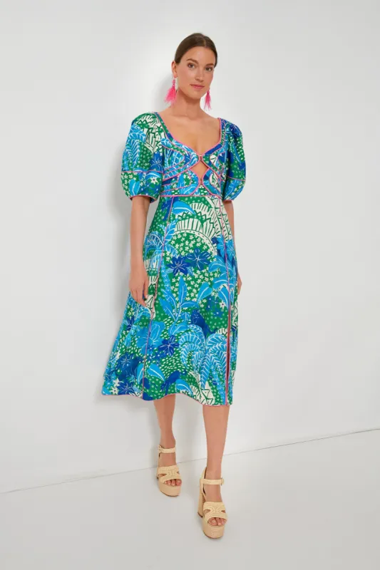Jungle Panther Green Midi Dress made by Tuckernuck