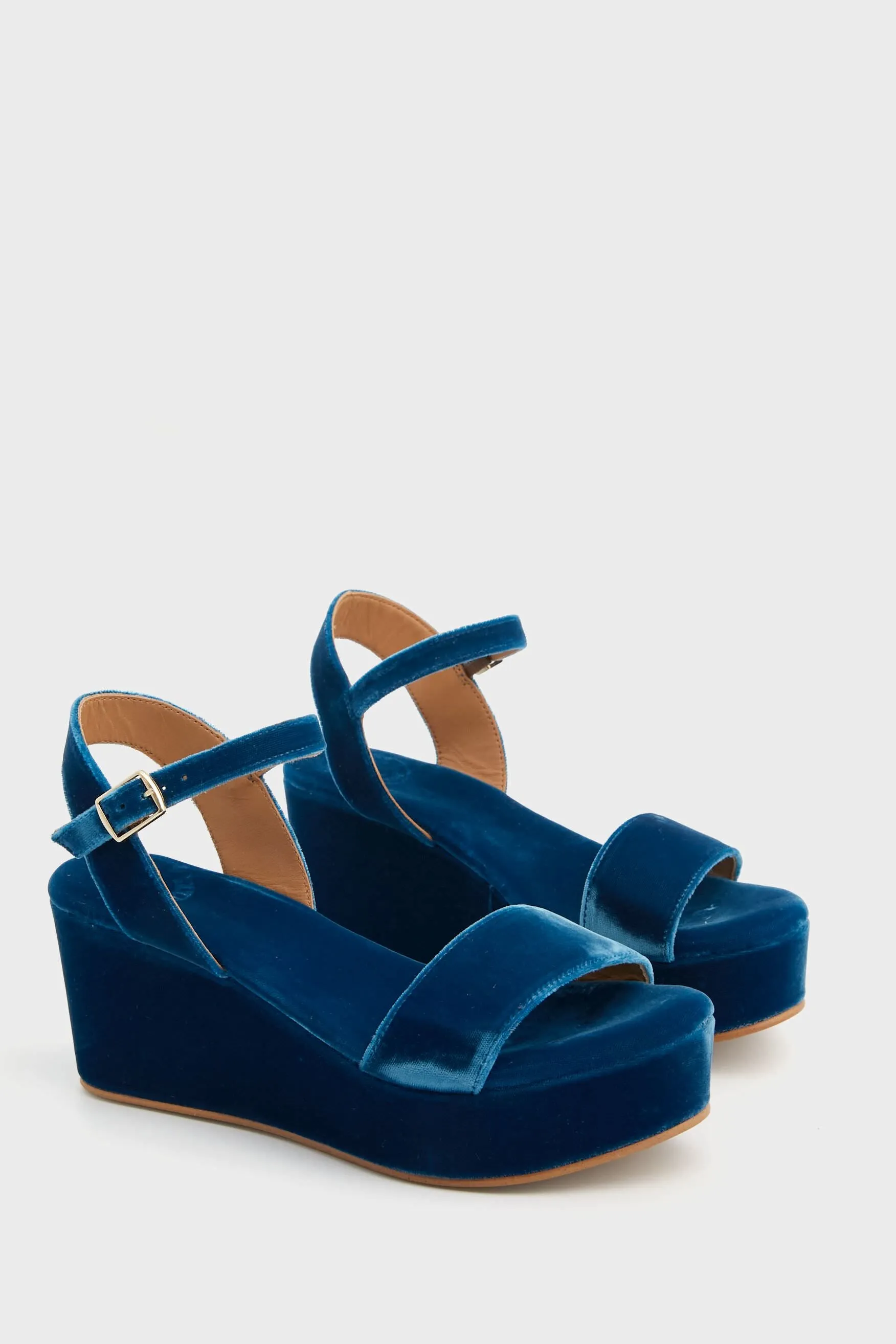Indigo Girasol Velvet Platform Heels sold by Tuckernuck product image thumbnail 4