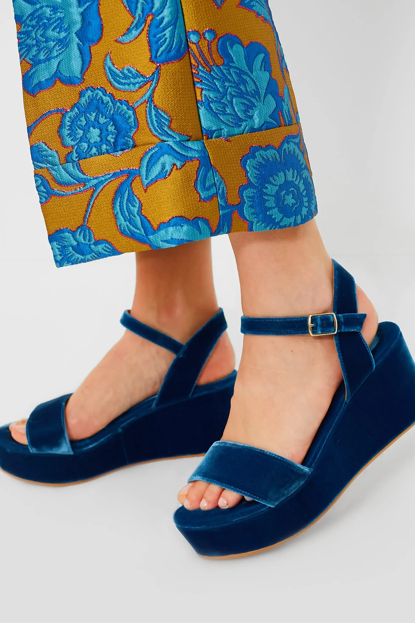 Indigo Girasol Velvet Platform Heels sold by Tuckernuck product image thumbnail 3