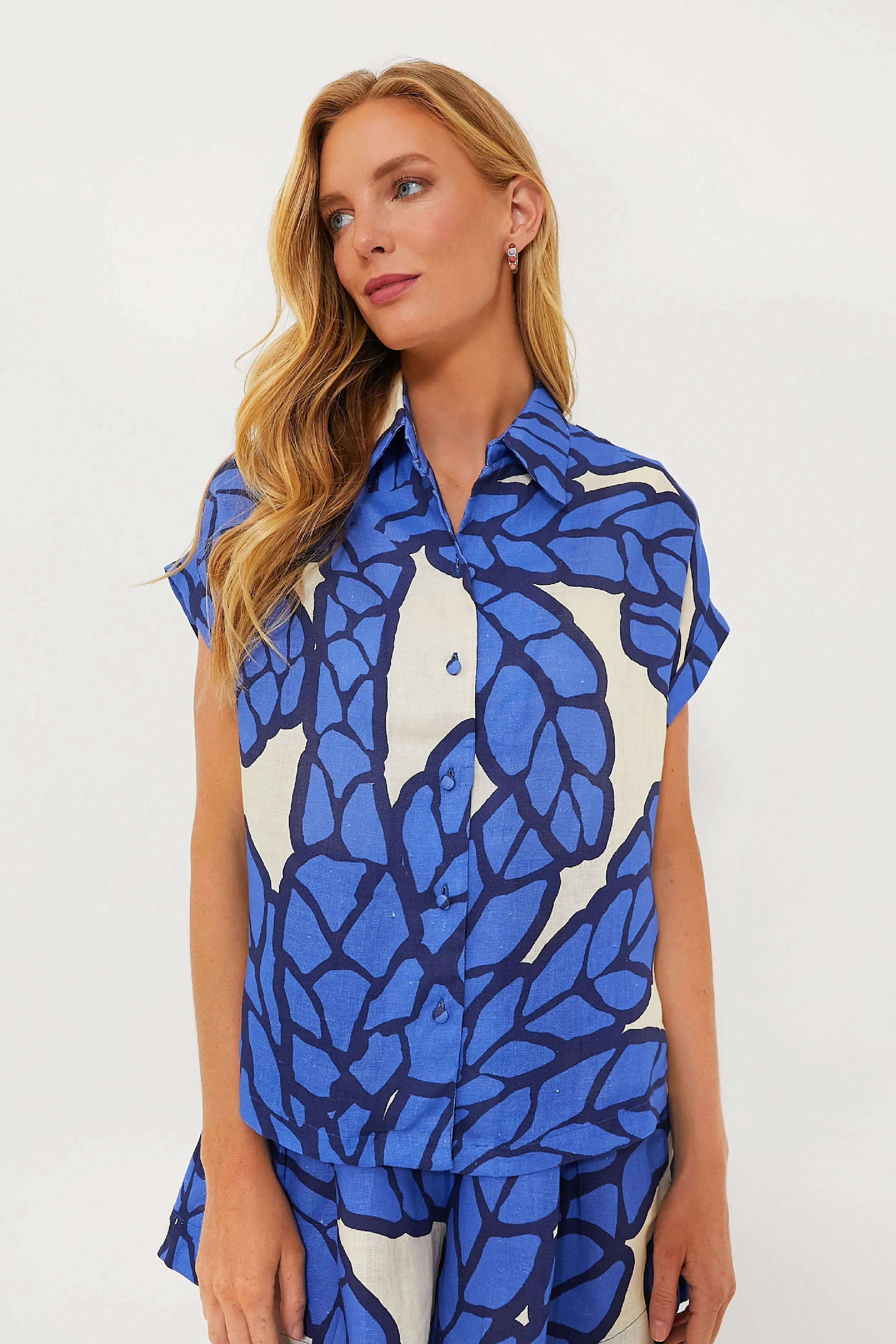 Matuna Blue Nilu Shirt sold by Tuckernuck