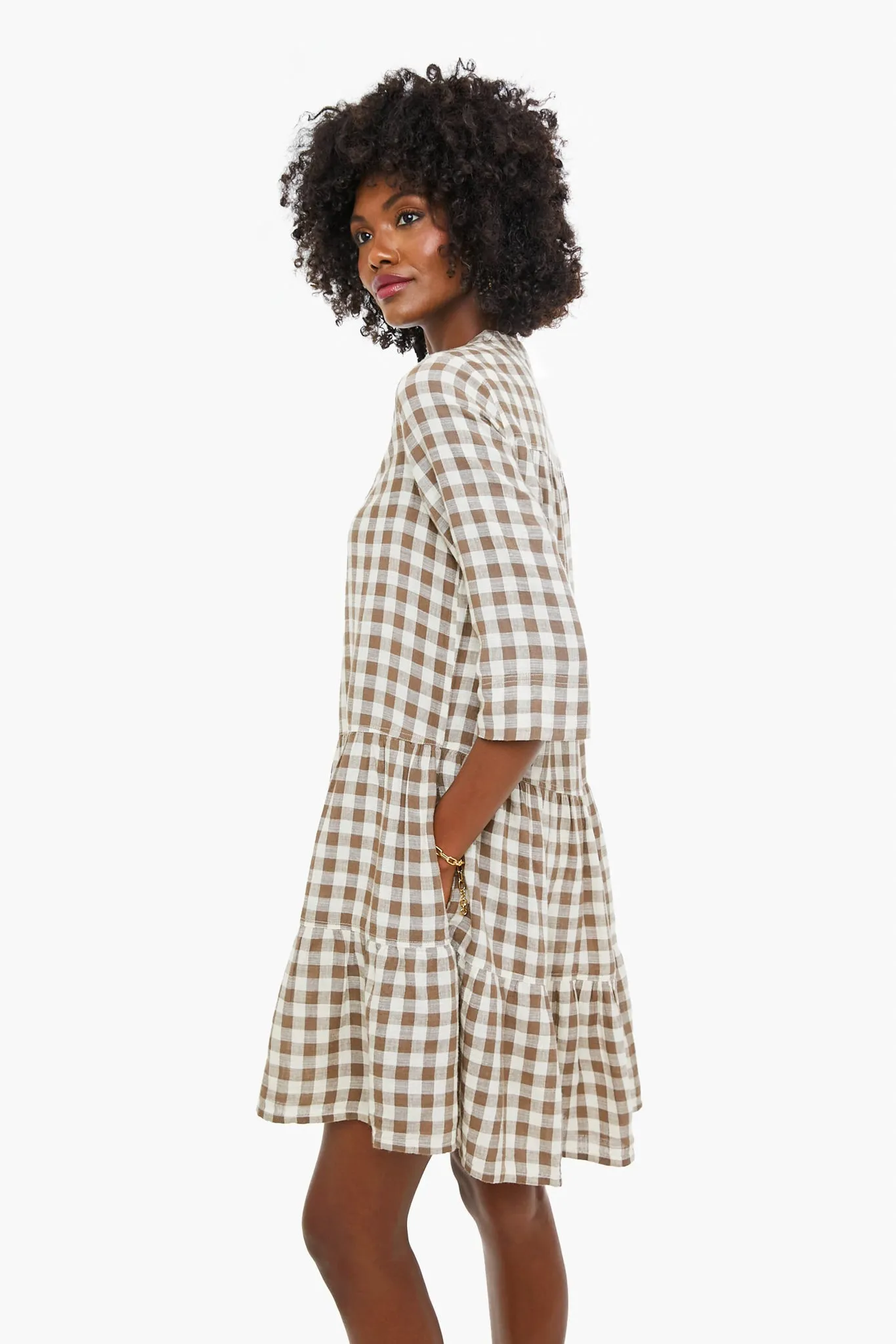Walnut Gingham Maurino Drop Waist Mini sold by Tuckernuck product image thumbnail 3