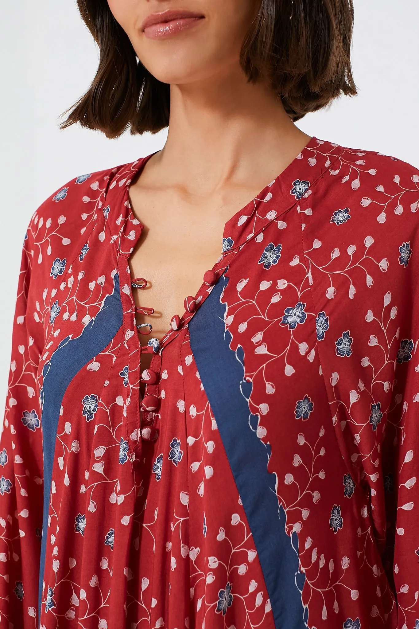 Pinwheel Red Fiore Maxi Dress sold by Tuckernuck product image thumbnail 5