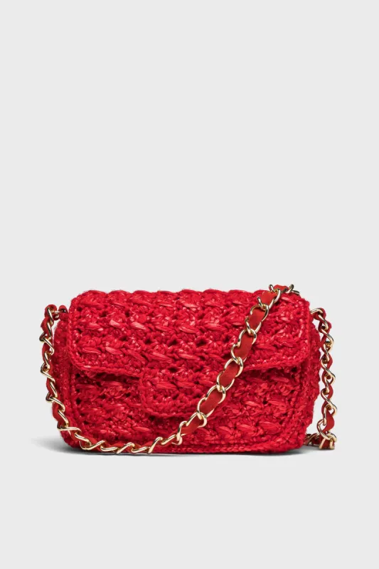 Bright Red Woven Shoulder Bag sold by Tuckernuck