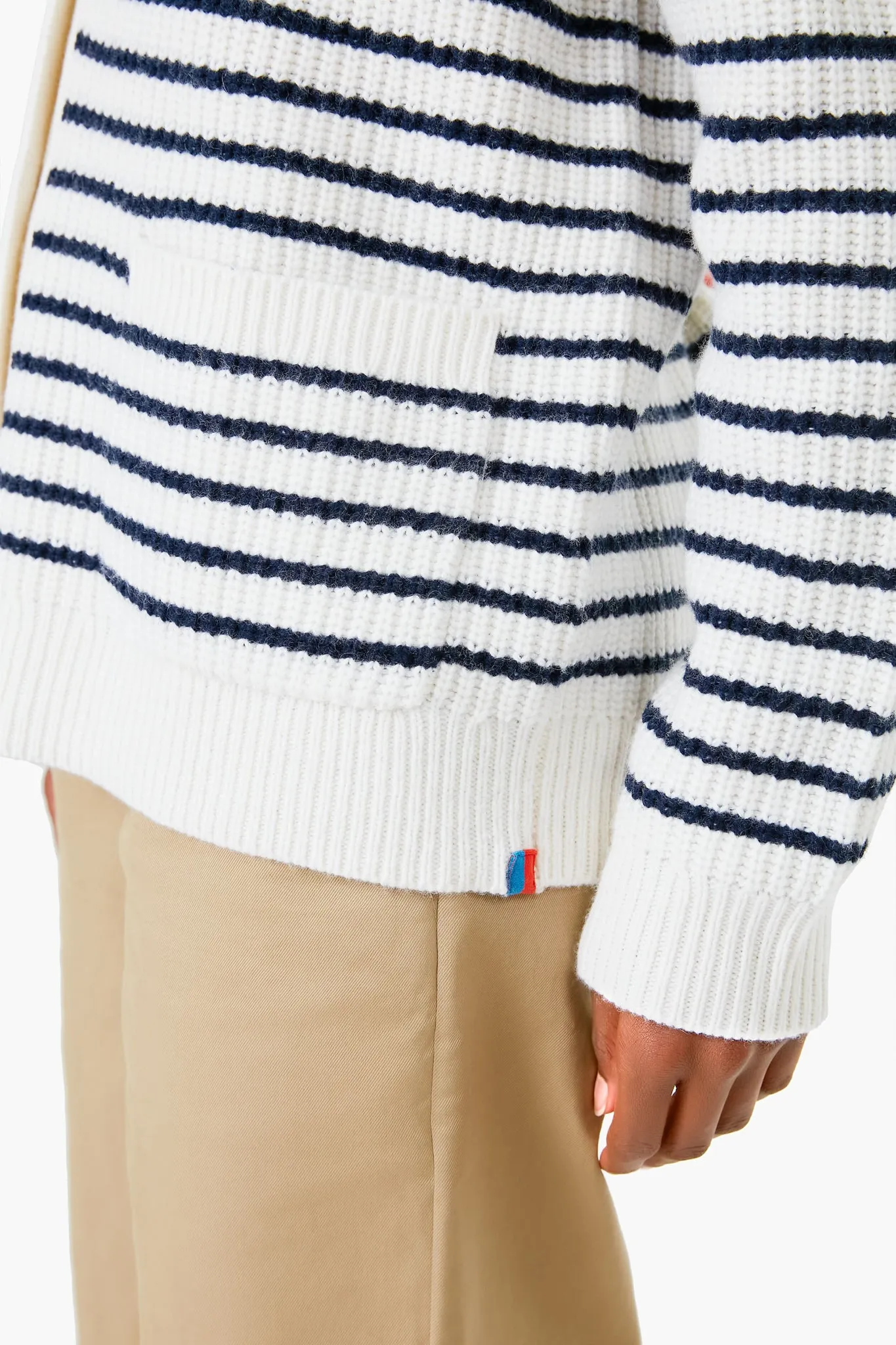 The Cream and Navy Monica Cardigan sold by Tuckernuck product image thumbnail 5