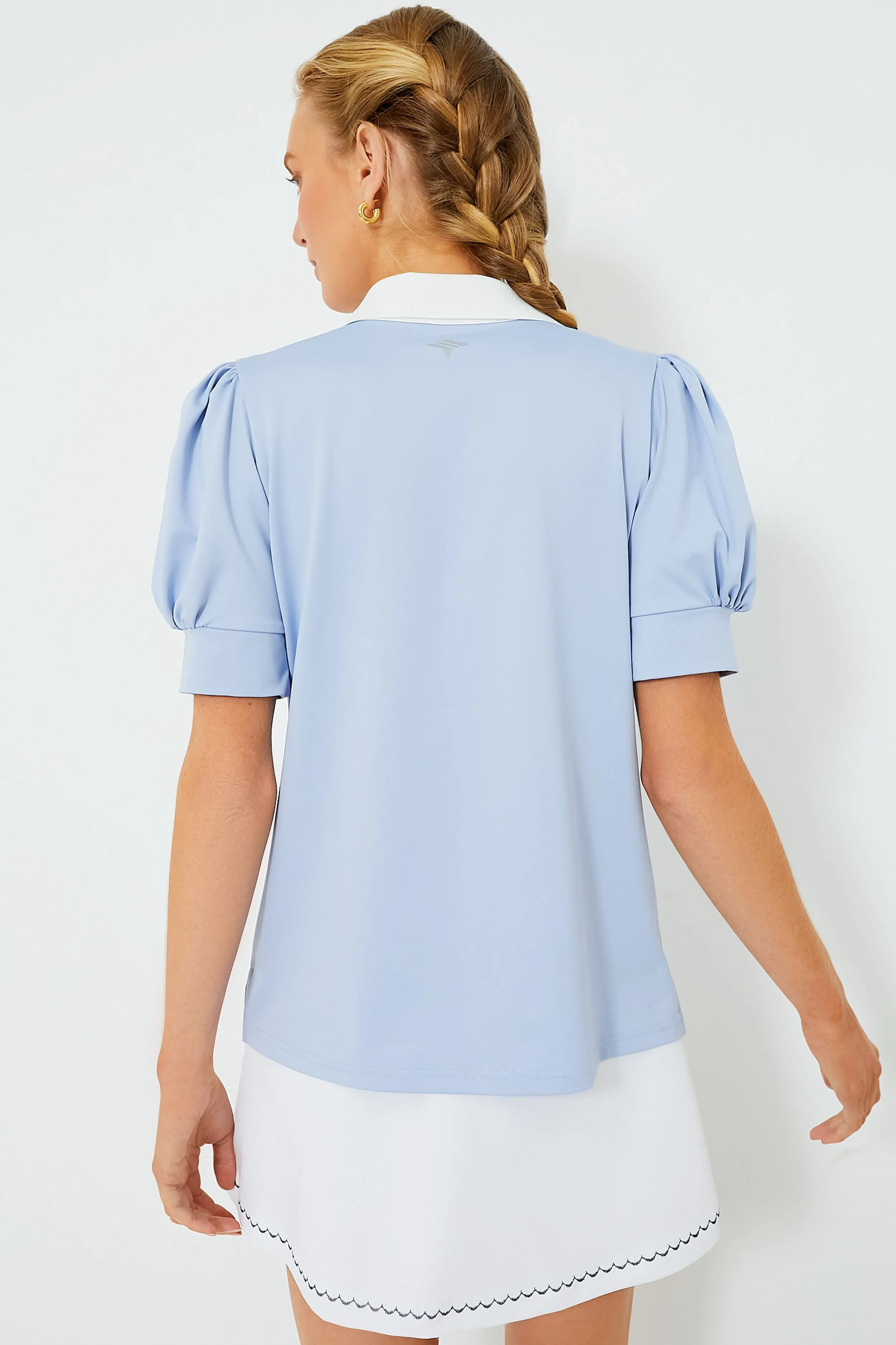 Light Blue Puff Sleeve Caroline Polo sold by Tuckernuck product image thumbnail 5