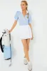 Light Blue Puff Sleeve Caroline Polo sold by Tuckernuck