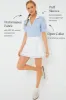Light Blue Puff Sleeve Caroline Polo sold by Tuckernuck
