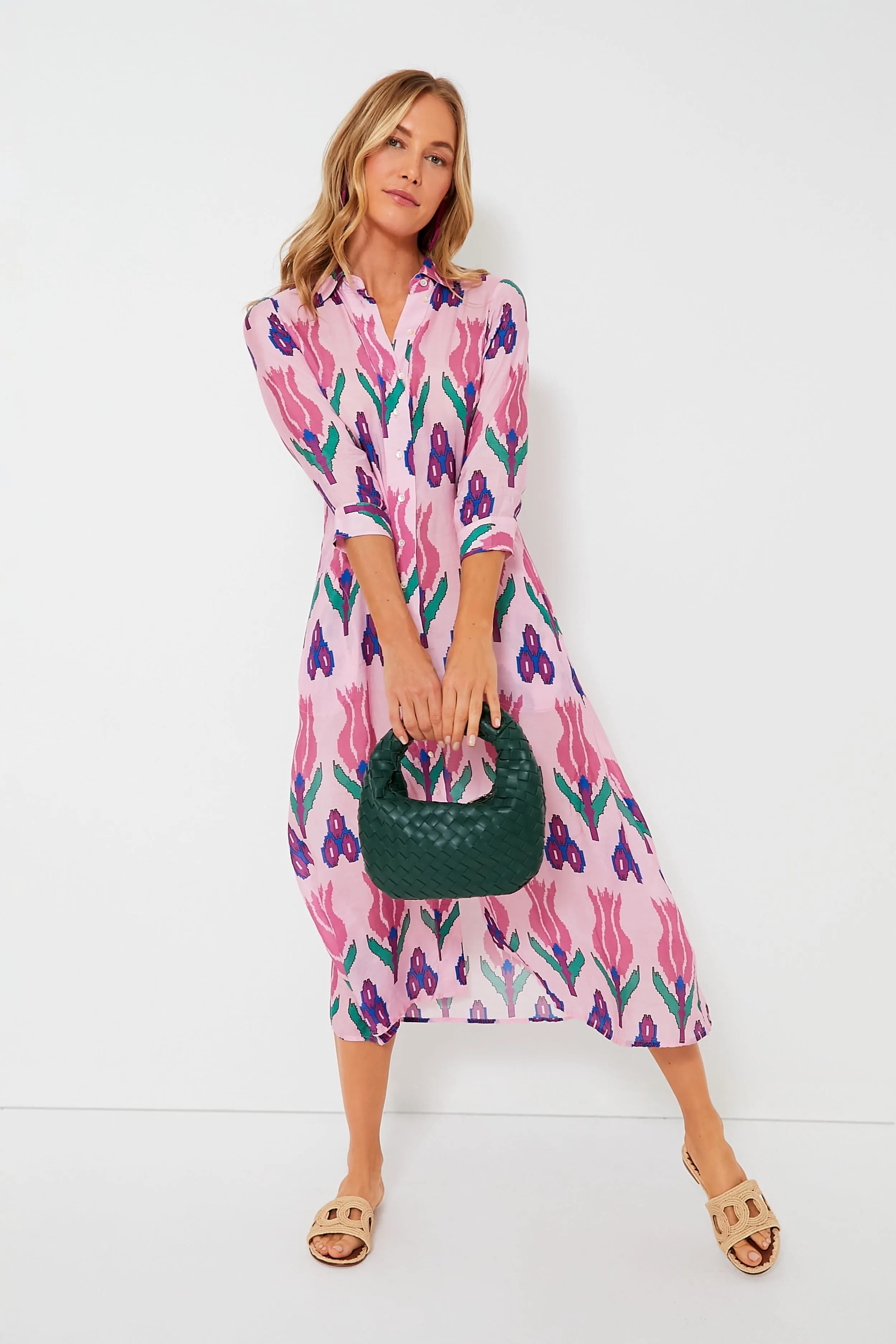 Sumba Pink Shirt Midi Dress sold by Tuckernuck product image thumbnail 3