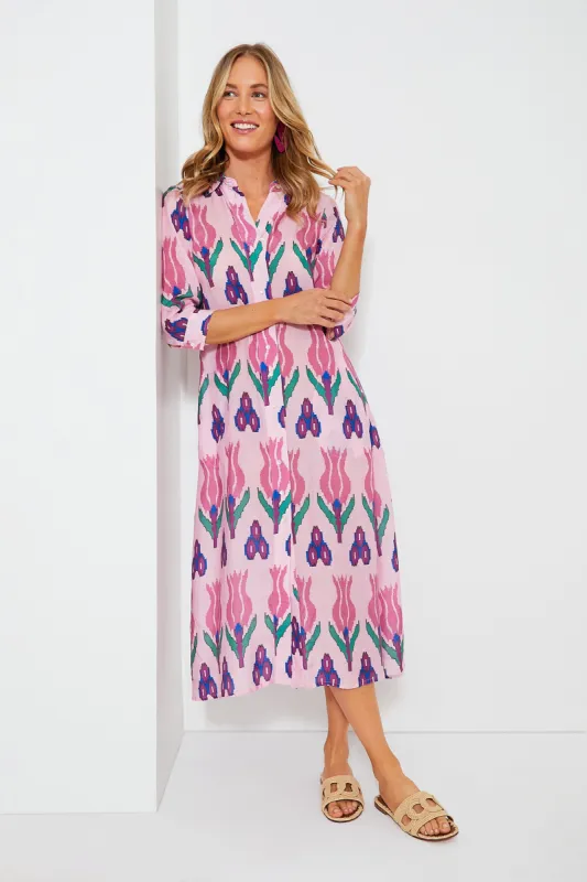 Sumba Pink Shirt Midi Dress made by Tuckernuck
