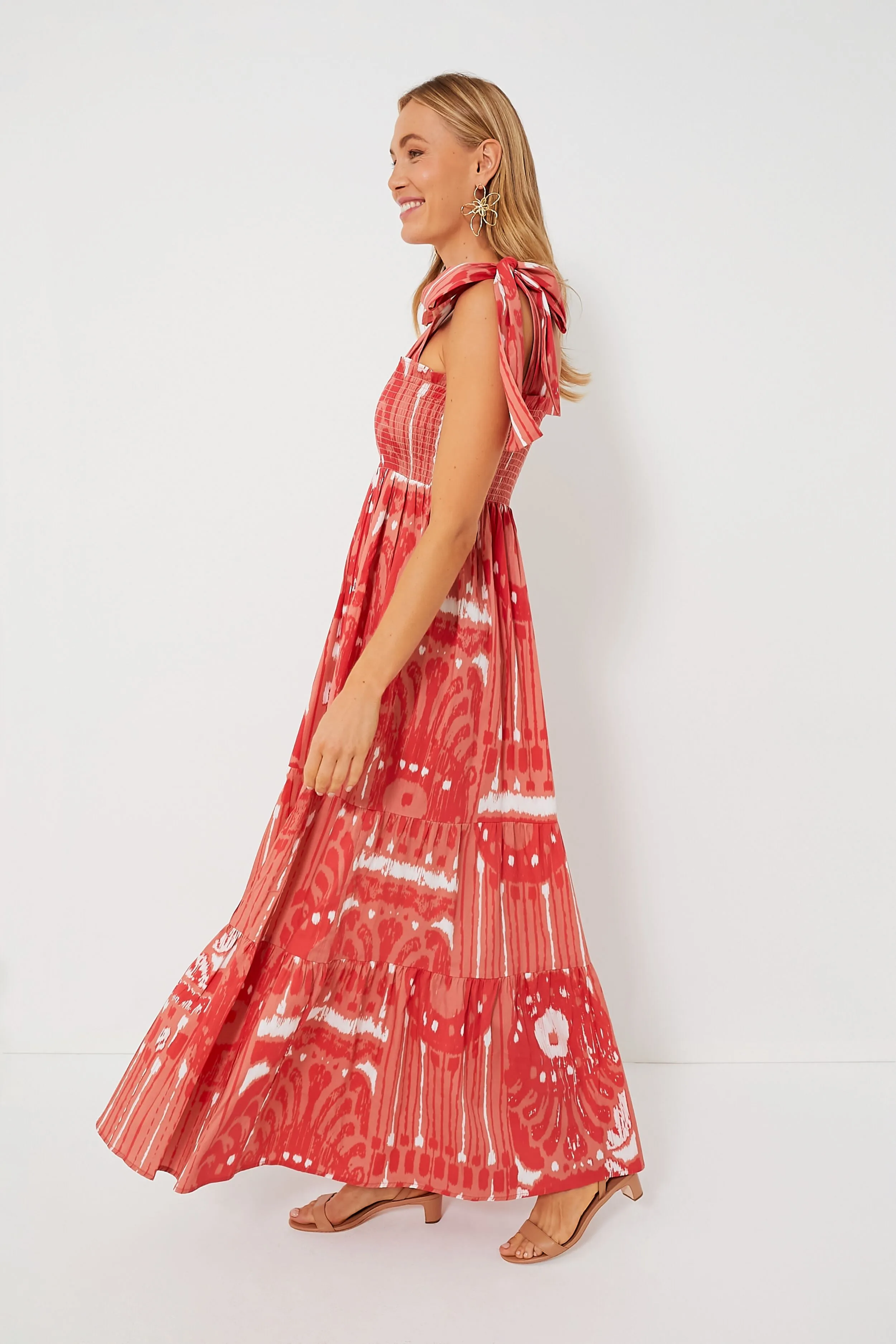 Coral Moroccan Ikat Kelly Dress sold by Tuckernuck product image thumbnail 3