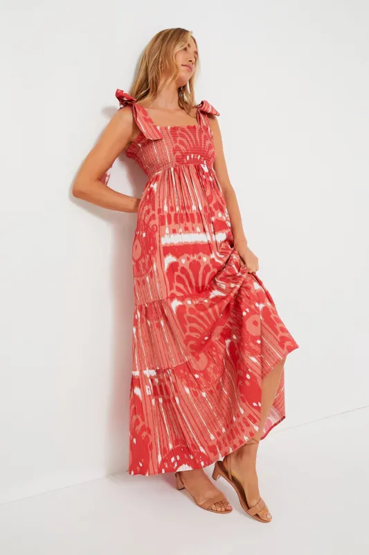 Coral Moroccan Ikat Kelly Dress sold by Tuckernuck