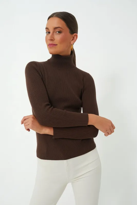 Brown Arlo Ribbed Turtleneck sold by Tuckernuck